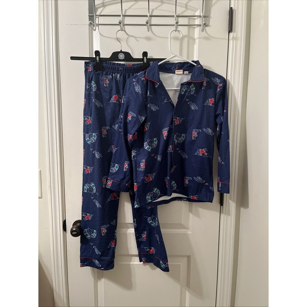 Outdoor Boys Bear & Snowmen Long-Sleeve Pajamas Set - Snow Bear- Size 10/12